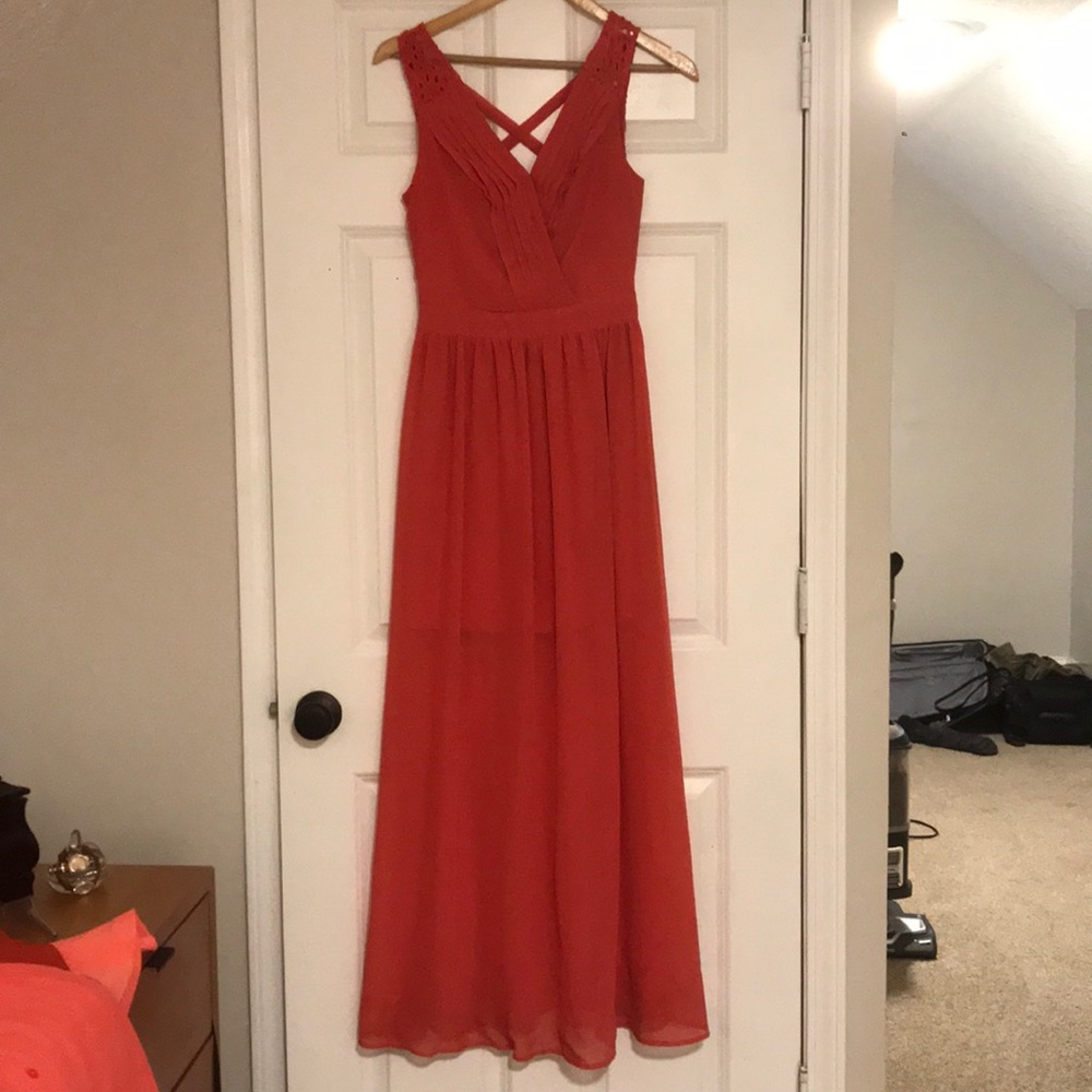 Salmon maxi dress